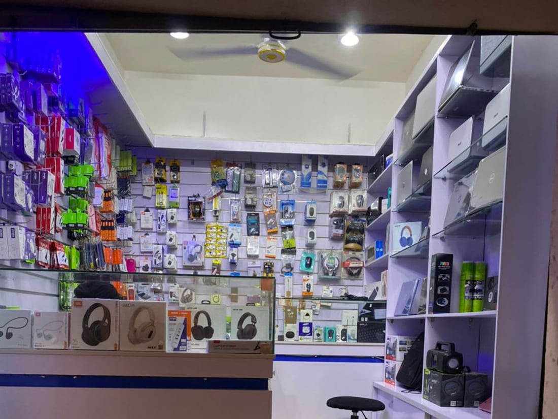 Inside Rising Technology — shelves of gadgets and accessories